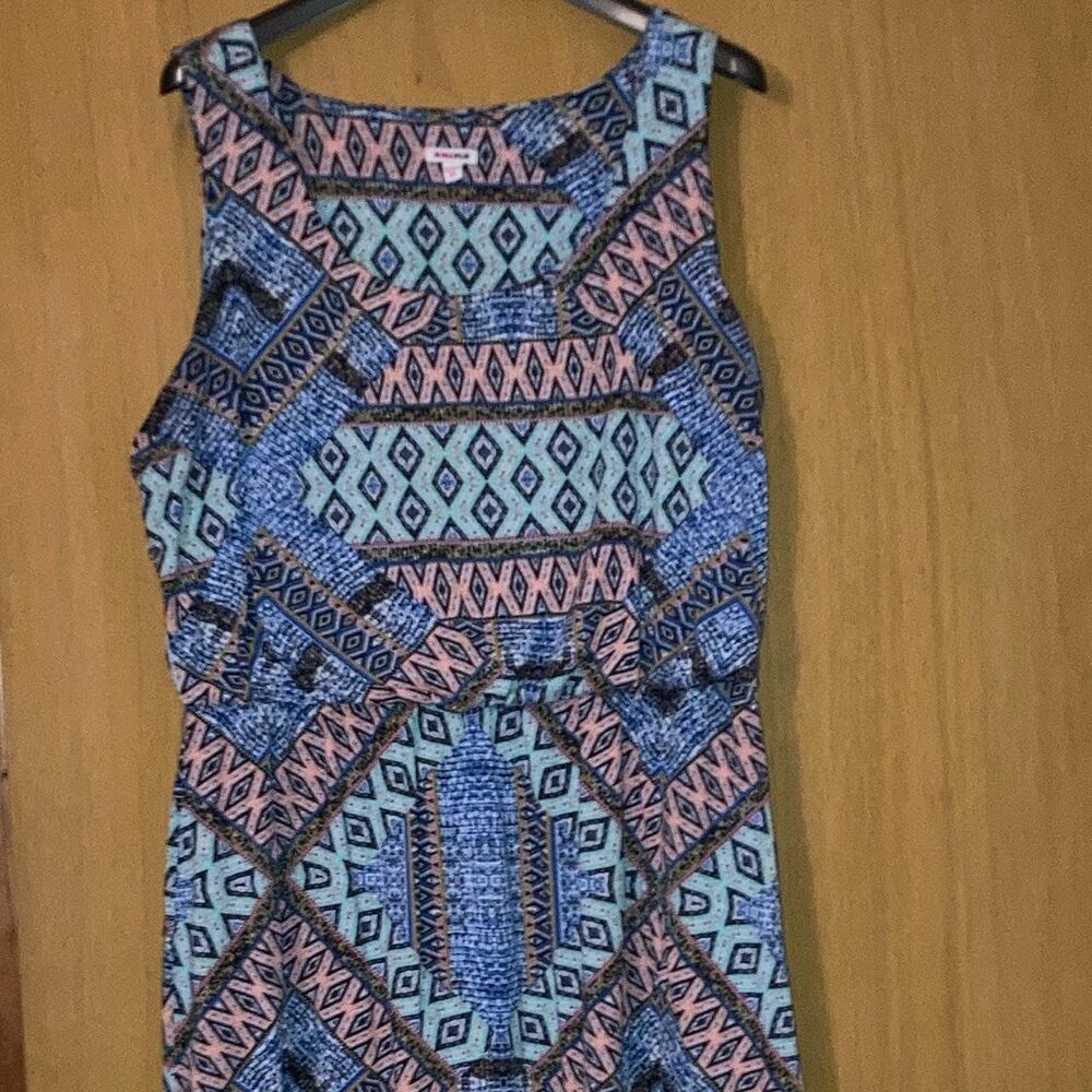 BONGO Women's Maxi Tank Dress/Sundress Tribal Colorful Size 2X